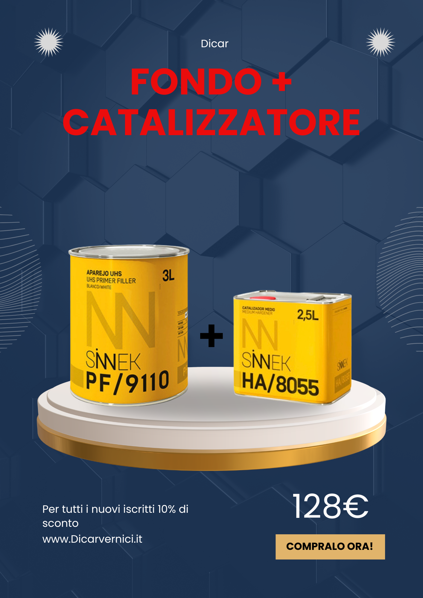 Fondo riempitivo di colore bianco + catalizzare medio