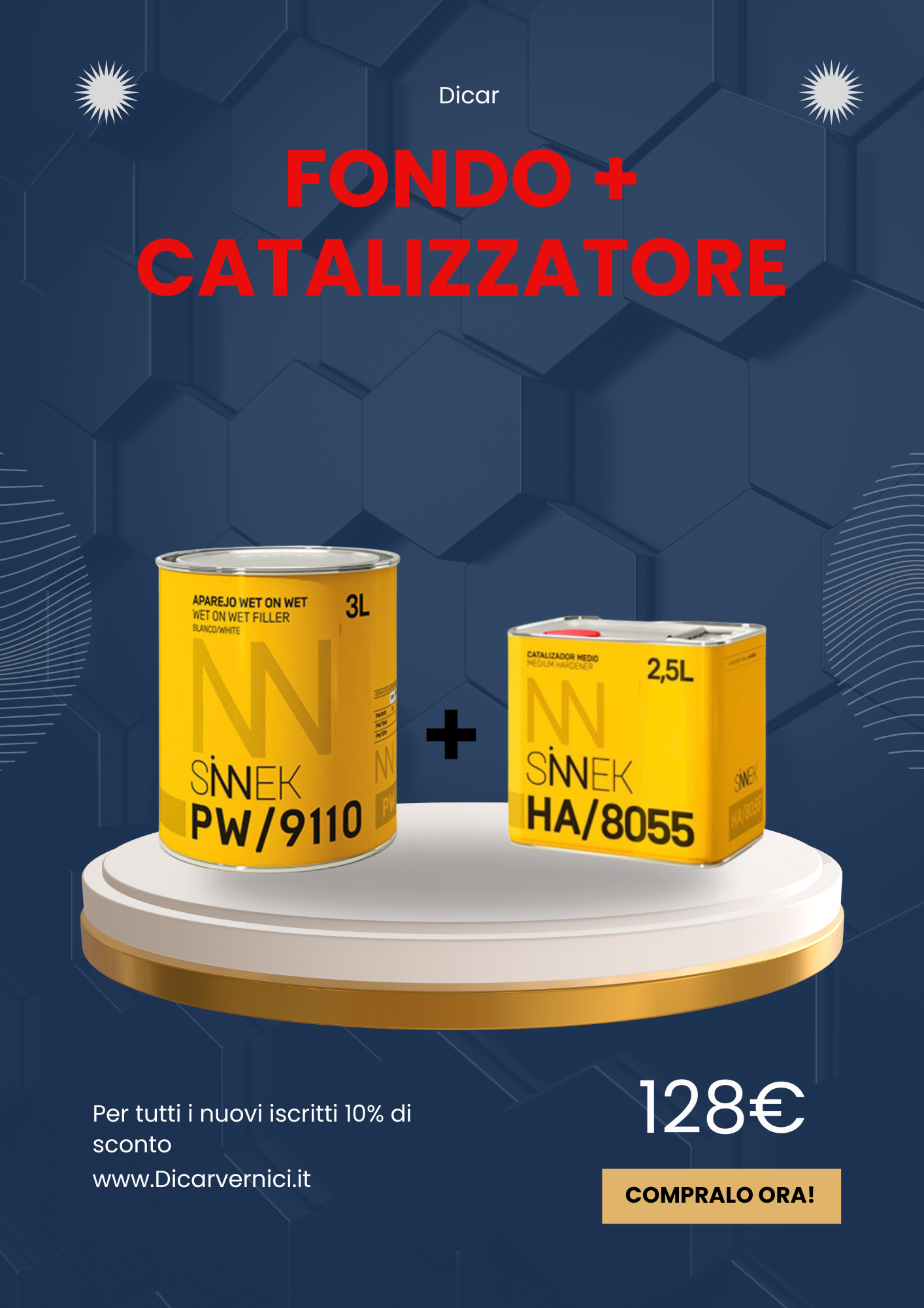 Fondo bagnato su bagnato colore bianco + catalizzatore medio