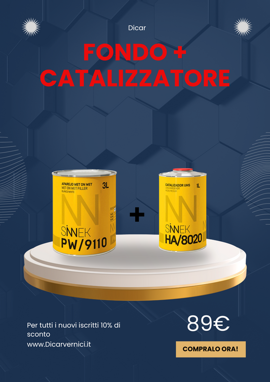 Fondo bagnato su bagnato colore bianco + catalizzatore medio